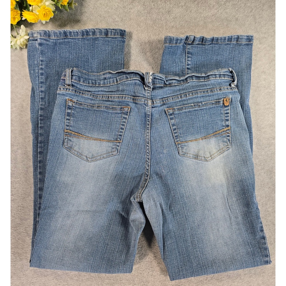 Y2K Southpole Jeans Womens 13 Blue Denim Flare Low Rise Embroidered Streetwear